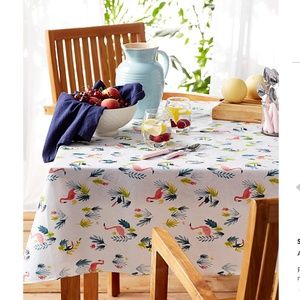 Danica Fiji Island with exotic birds vinyl tablecloth for inside or patio NWT